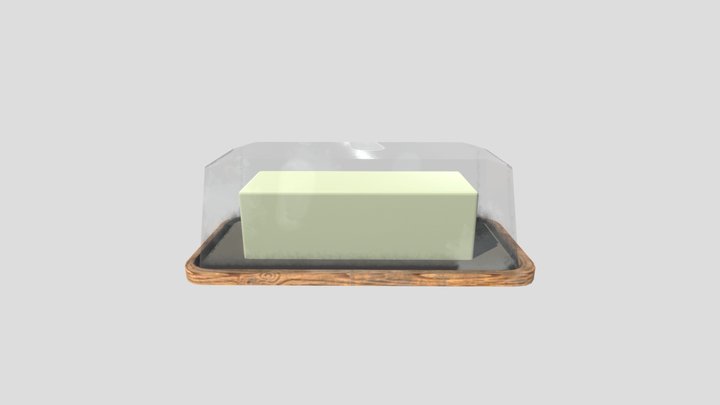Butter Stick in Glass Container 3D Model