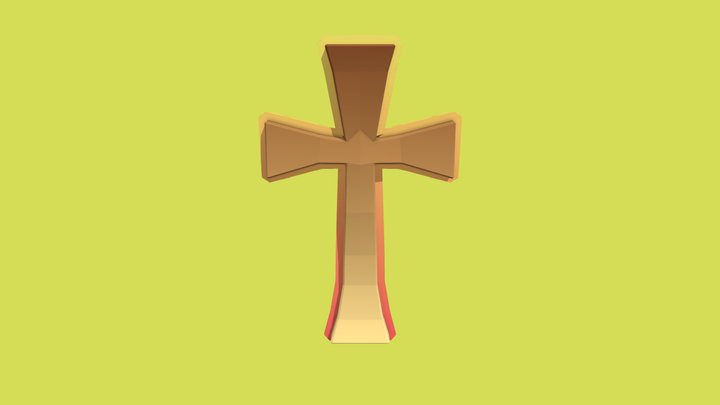 Low-Poly Stylized Cross 3D Model 3D Model