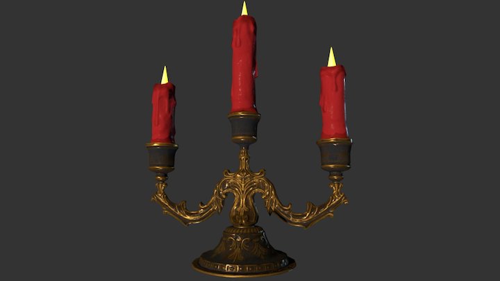 Ornate Candlestick 3D Model