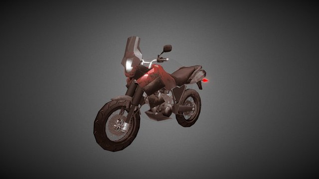 Motorbike Low Poly 3D Model