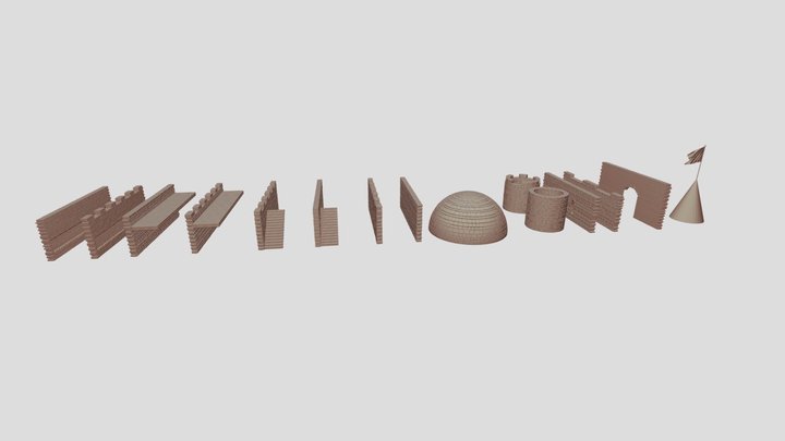 castle parts set 3D Model