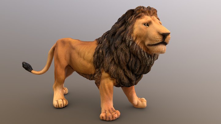Male lion figure 3D Model