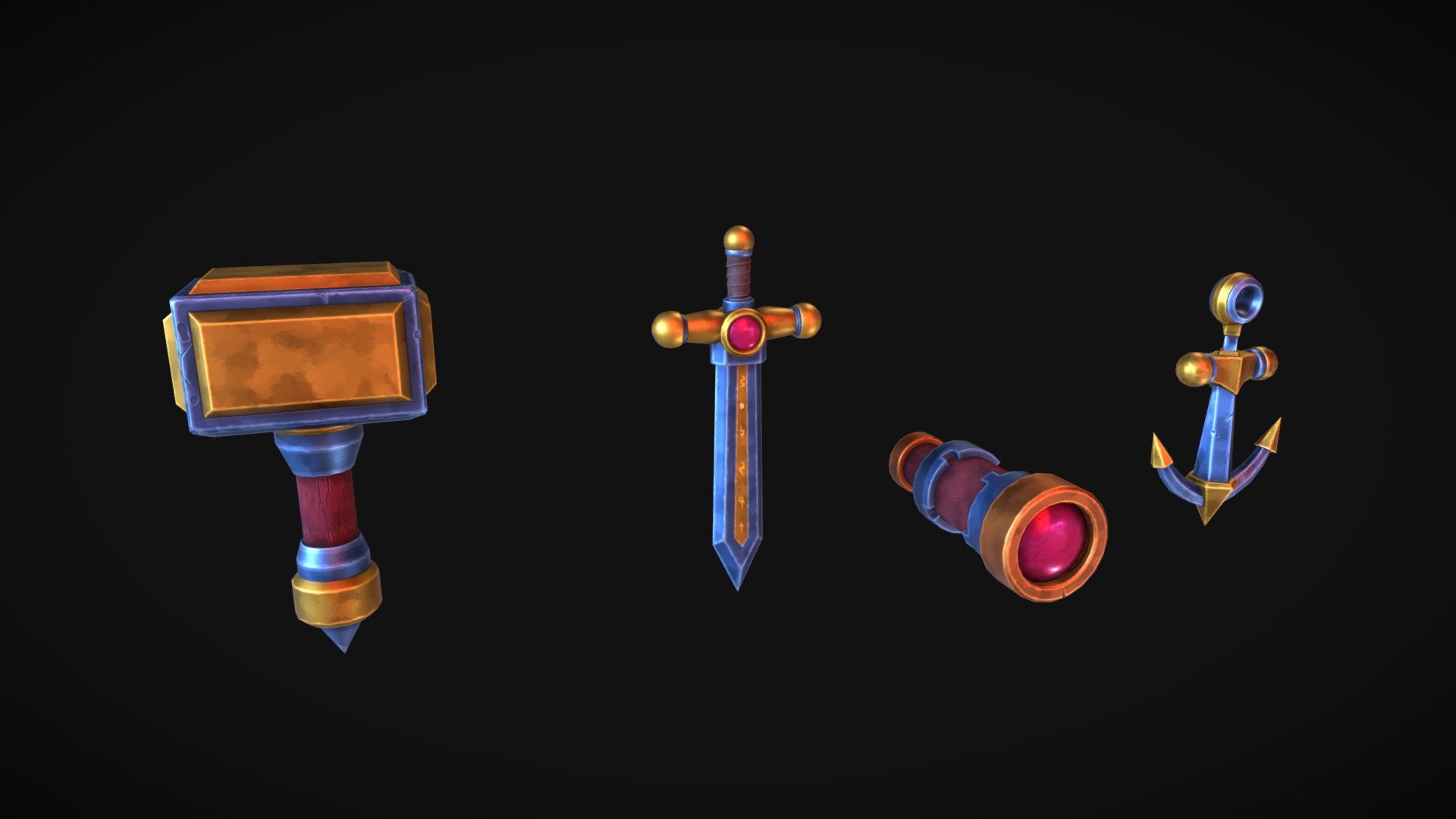 Cartoon props - 3D model by SeTech [6b6c279] - Sketchfab