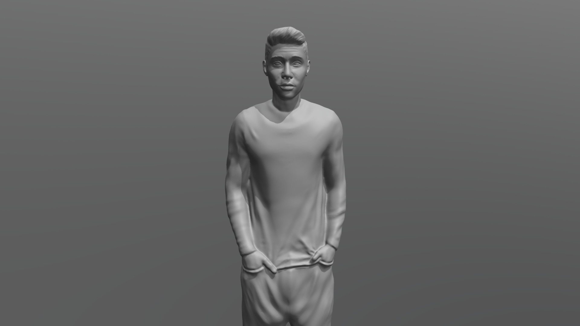 3D model Justin Bieber for 3D printing - This is a 3D model of the Justin Bieber for 3D printing. The 3D model is about a person posing for a picture.