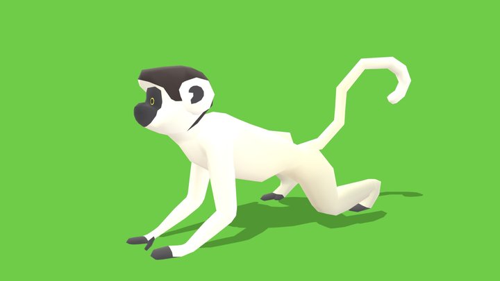 Monkey - Animated Low Poly – Free 3D Model STL