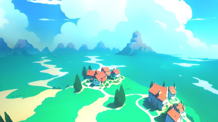 Free HDRi Anime art style sky 3D Model