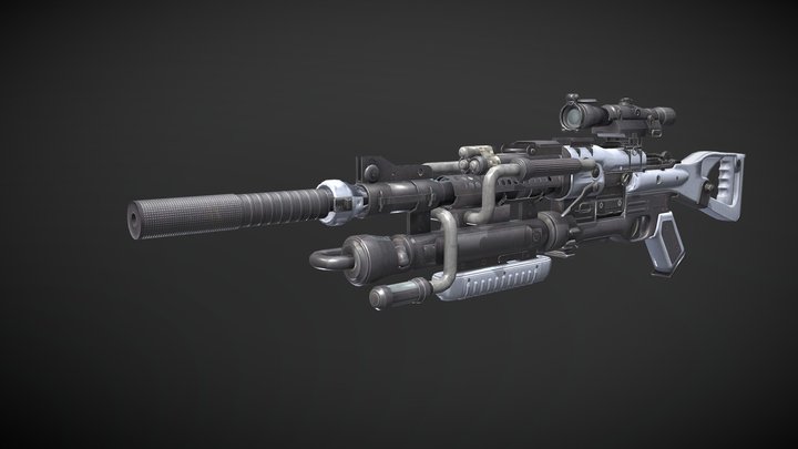 Sniper Interactive 3D Gun 3D Model