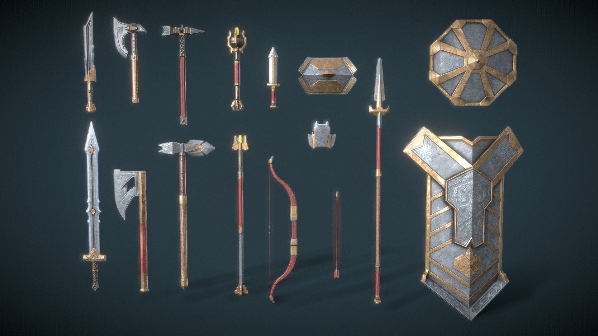 Fantasy Set Of Gnome Weapons - 3D model by zilbeerman [6b76617] - Sketchfab