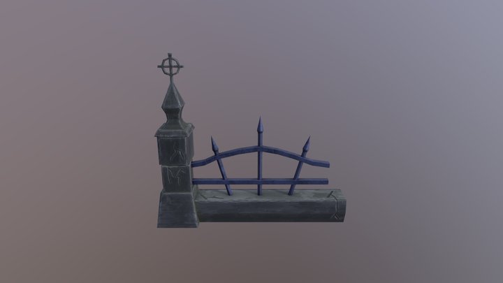 Stylised Graveyard Fence 3D Model