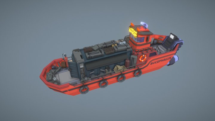 Trade Barge CyberCorp 3D Model