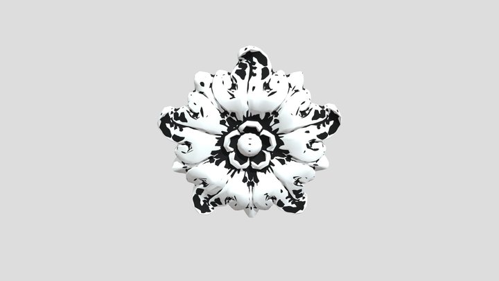 Round Floral Carving 3D Model