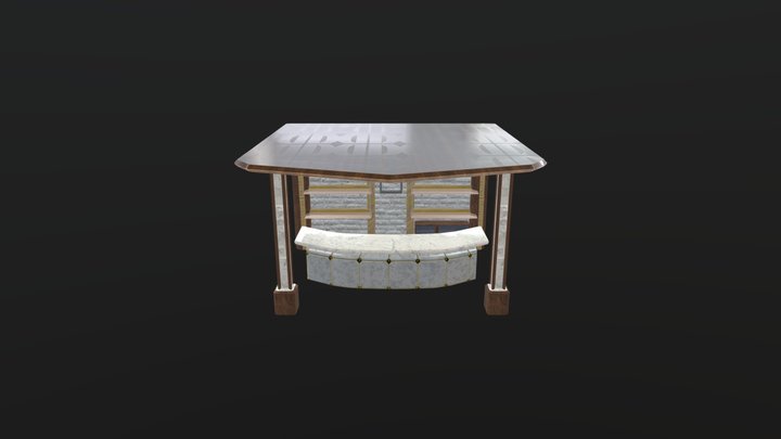 Fancy home bar-unstocked 3D Model