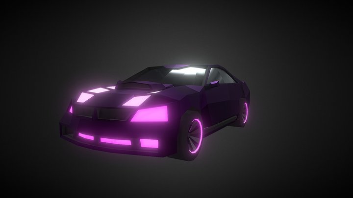Cyber Car NEON 3D Model