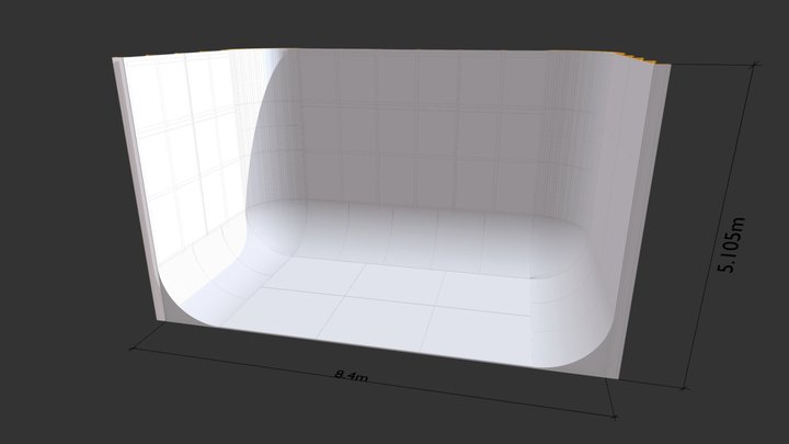 Custom cyclorama - wooden frame (MDF 10mm) 3D Model