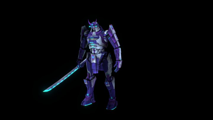 Cyberpunk Samurai Robot 3D Model