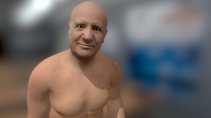 Realistic Old Russian Guy (animated) 3D Model