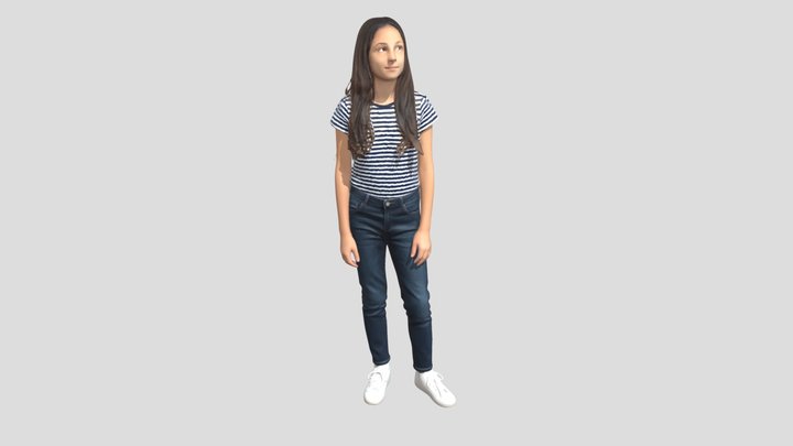 Girl In A Striped Shirt – Modèle 3D gratuit STL