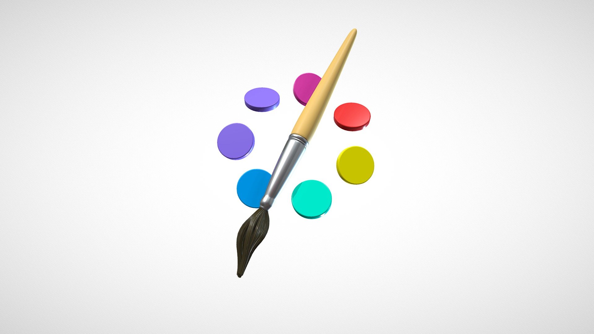 Paint Brush - Buy Royalty Free 3D model by tkkjee [6b80ab0] - Sketchfab ...