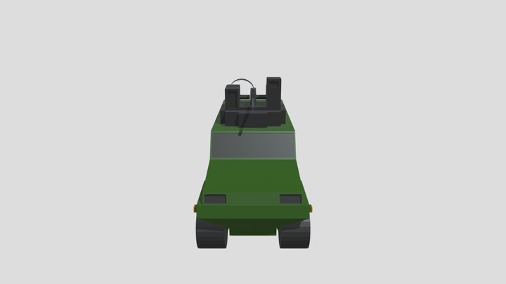 Military Jeep low poly 3D Model
