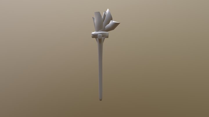 Magical Crystal Staff 3D Model