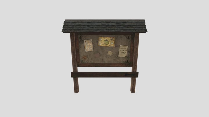 Medieval Notice Board 3D Model