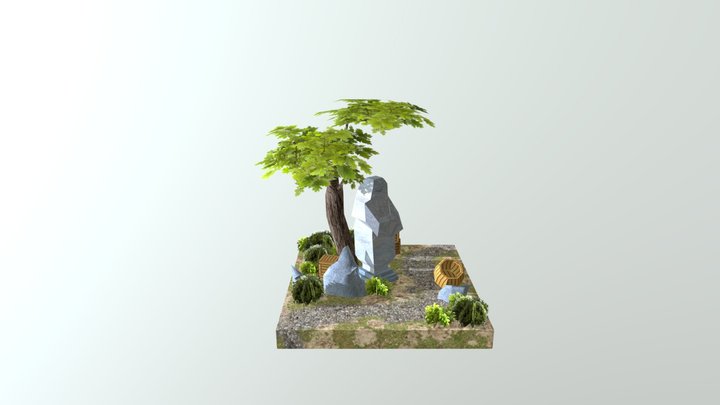 Statue Diorama 3D Model