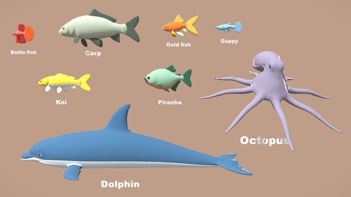 Fish lowpoly - Animals pack 3D Model