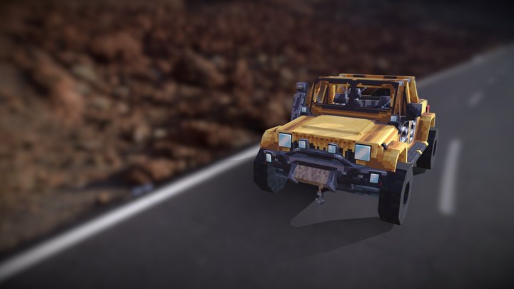 Yellow Jeep Wrangler 3D Model