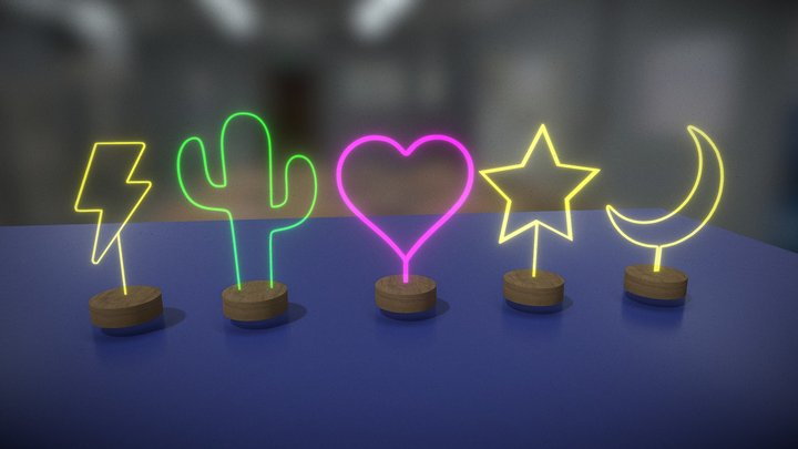 Cute Night Lamps pack 3D Model