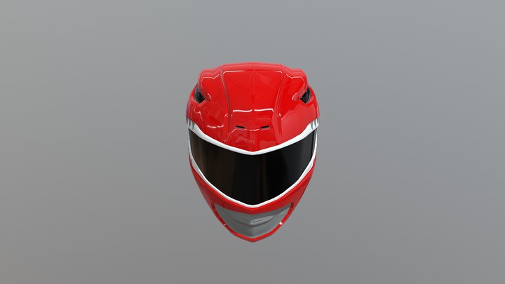 Red Ranger Helmet 3D Model