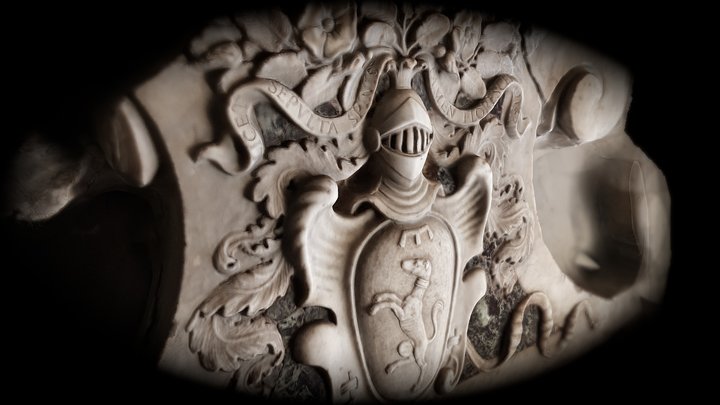Marble coat of arms engraving 3D Model