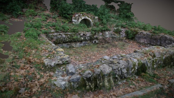 Old spring with a basin 3D Model