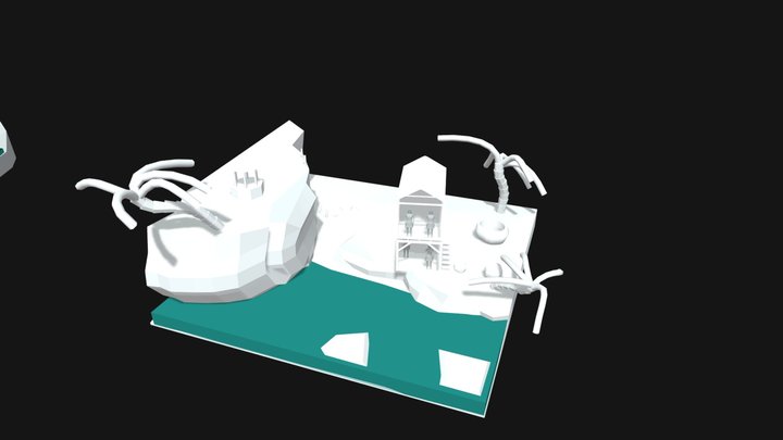 By The Ocean - Blockout 3D Model