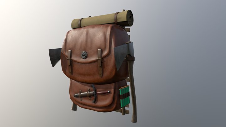 Fantasy/Medieval Backpack 3D Model