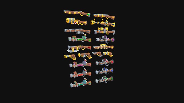 Voxelspawns Gun Set 3D Model