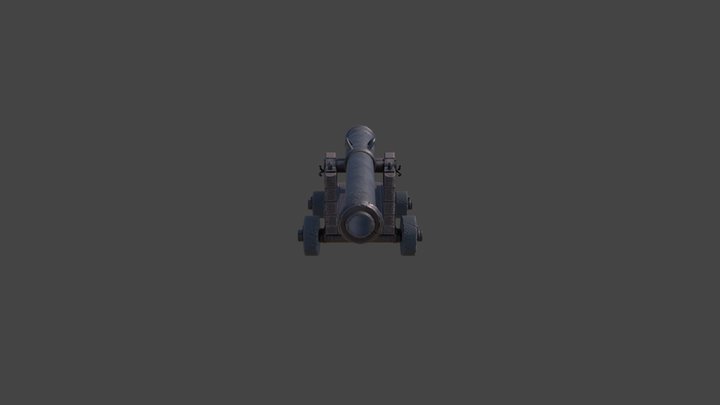 Textured Cannon 3D Model