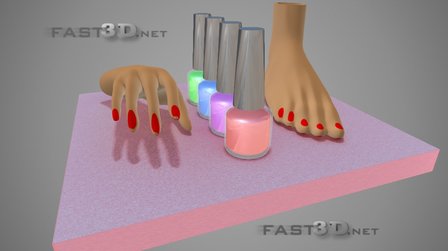 Barbie Nail Polish Kit 3D Model