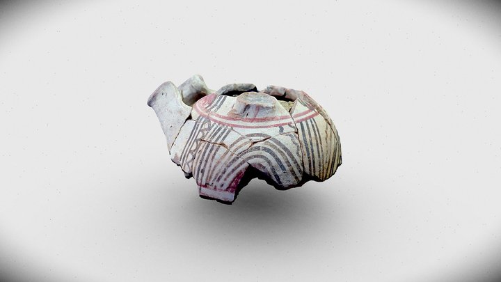 Gezer Philistine Bi-Chrome Strainer Jar 3D Model