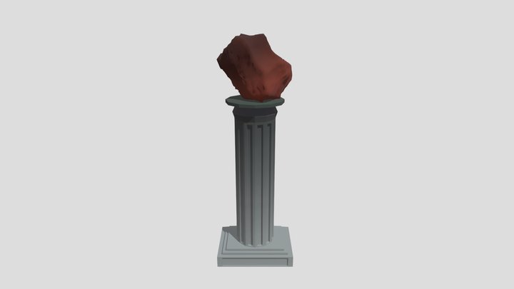 Pedestal and asteroid 3D Model