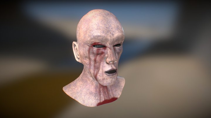 Zombie Head 3D Model