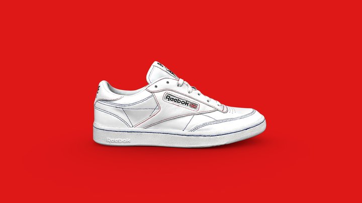 BAPE x Reebok Club C 85 White Sneaker 3D Model