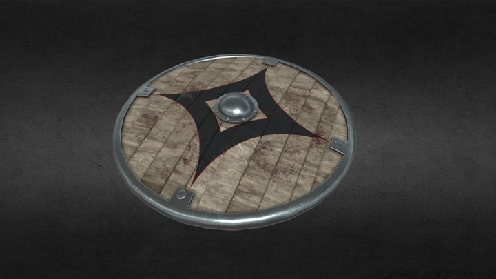 Textured Viking Shield 3D Model