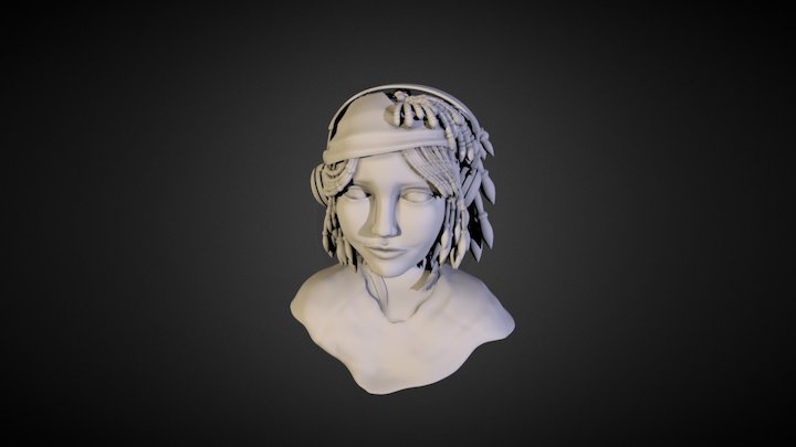 Stylized Woman Head 3D Model