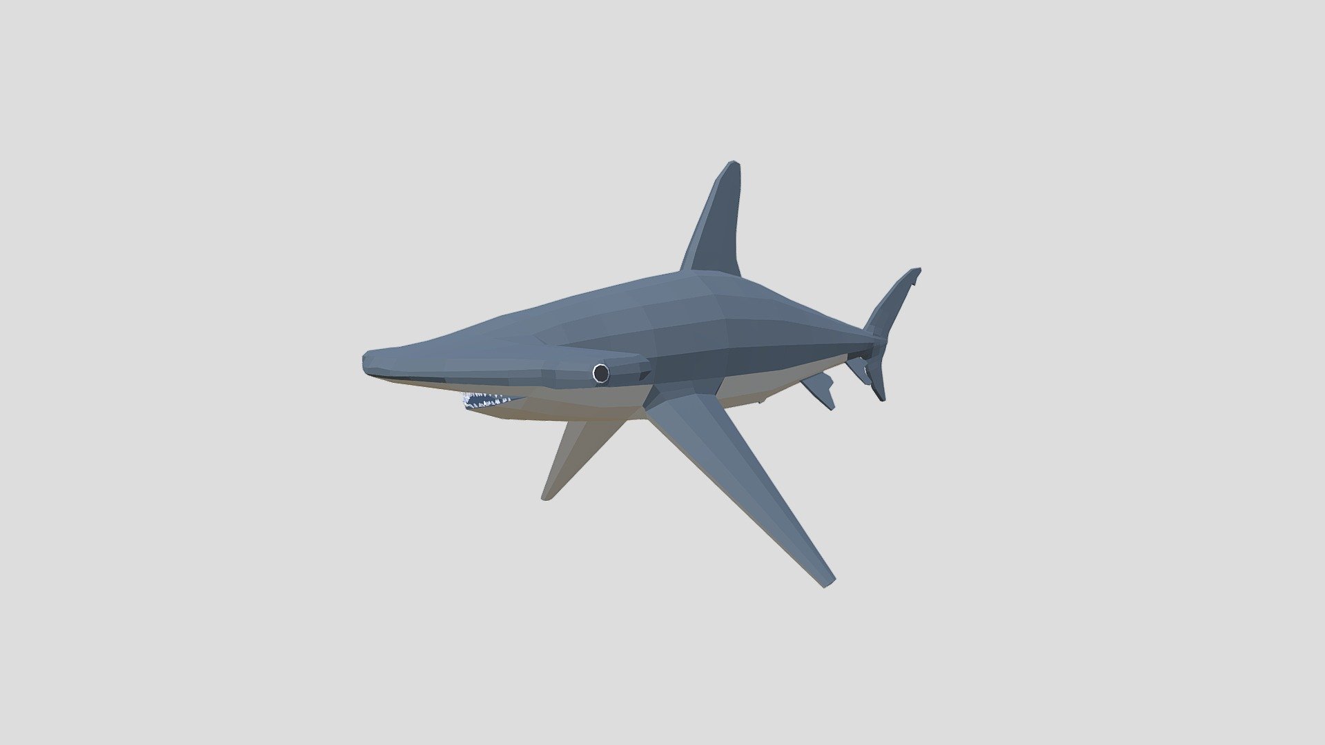 Low Poly Cartoon Hammerhead Shark - Buy Royalty Free 3D model by ...