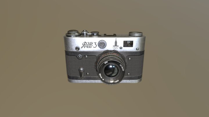 Retro FED-3 camera 3D Model