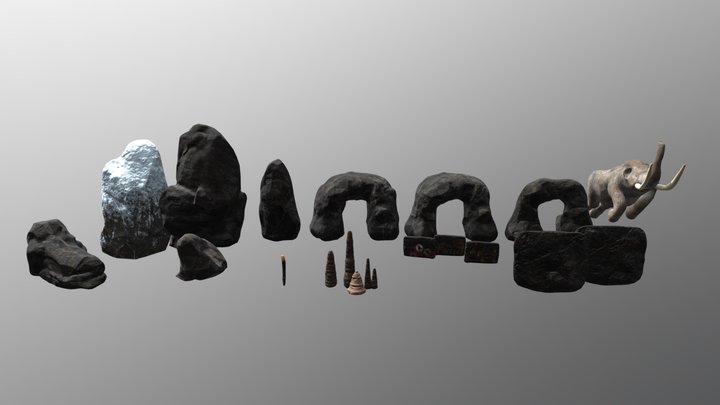 Ice Age Cavern Modular Kit 3D Model