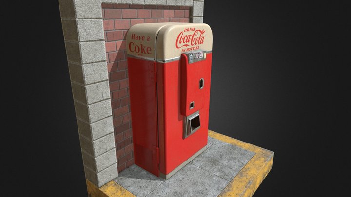 Vintage Coke Machine 3D Model