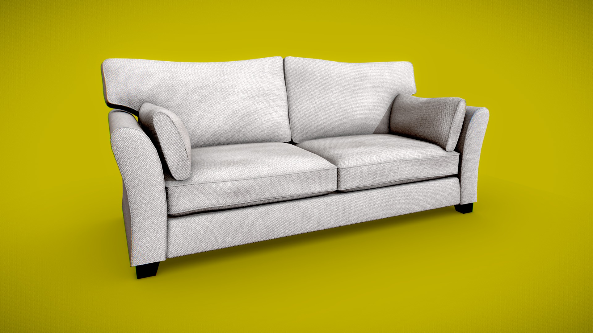3D model Sofa - This is a 3D model of the Sofa. The 3D model is about a couch on a yellow background.