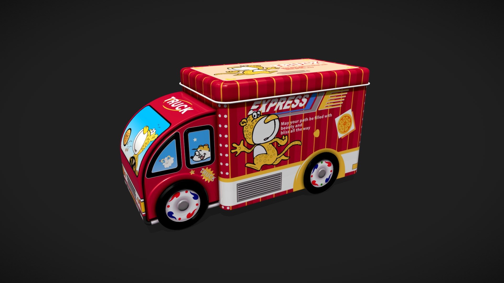 Piggy Bank Truck Toy Low Poly 3D model by Caracticus