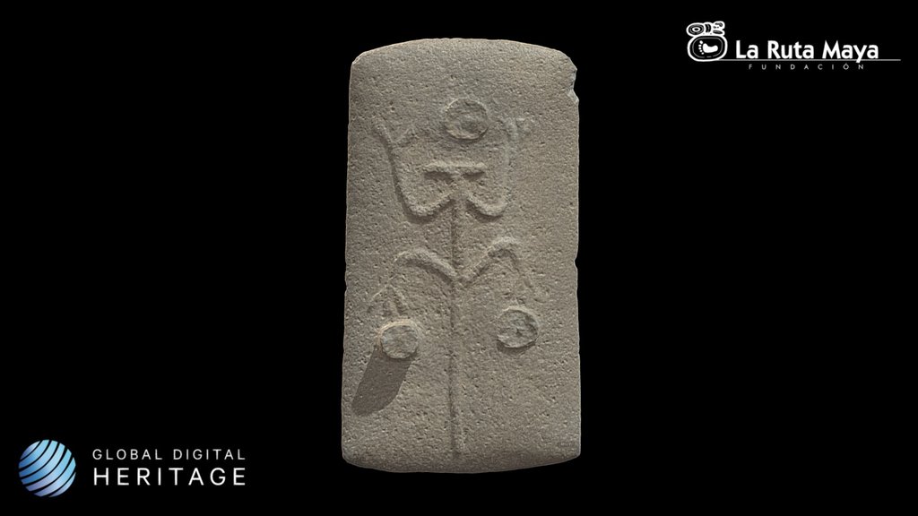 Grinding stone/ Metate with Reptile Relief